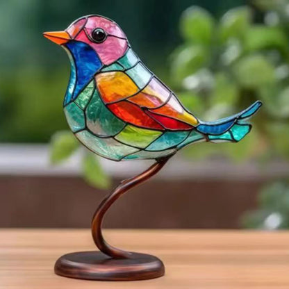 Acrylic Bird Sculpture on Branch for Indoor Home Decor