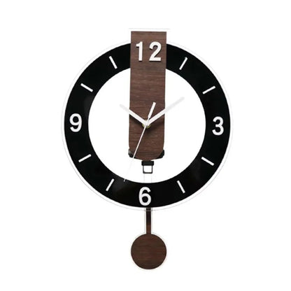 Acrylic and Wood Pendulum Wall Clock with Silent Quartz Movement