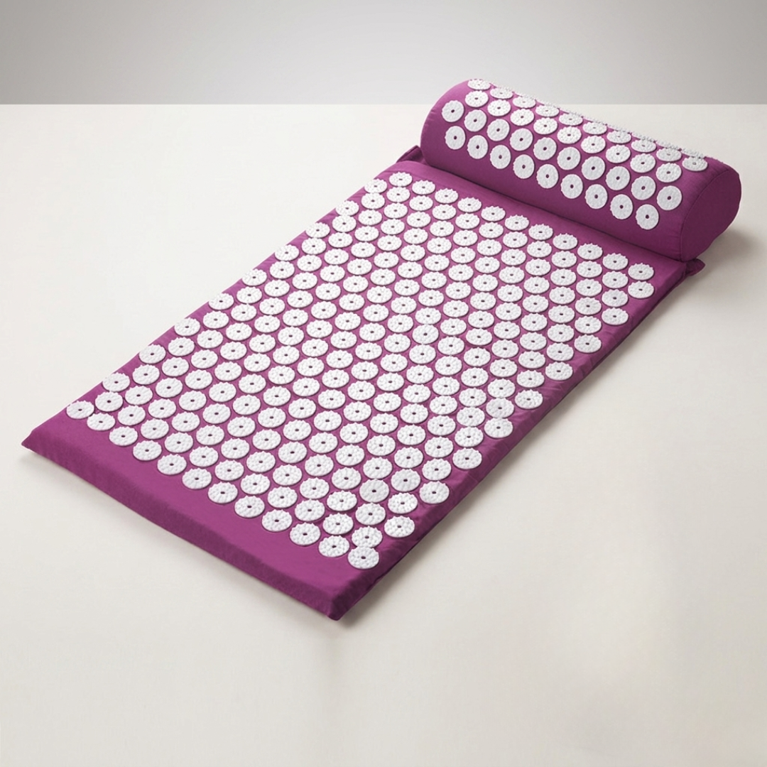Acupressure Therapy Mat Set with Neck Support Cushion and Spike Discs