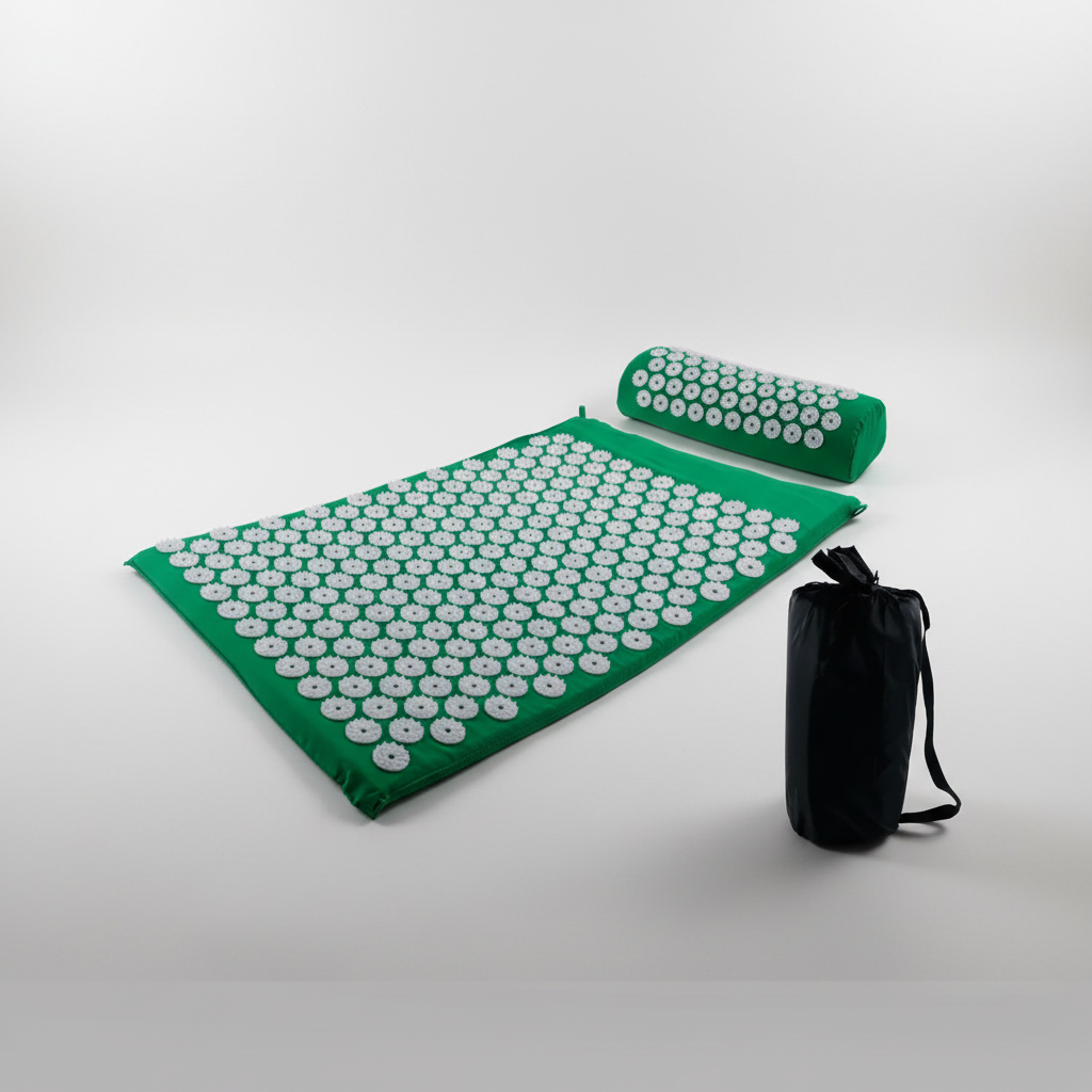 Acupressure Therapy Mat Set with Neck Support Cushion and Spike Discs