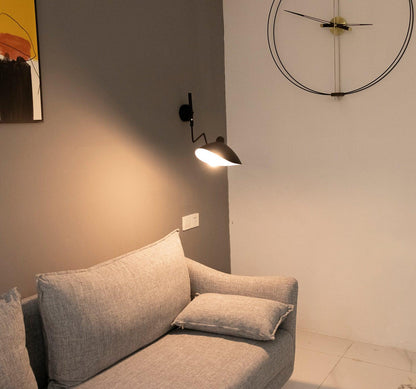Adjustable Arm Metal Wall Sconce with LED Lighting in Black or White