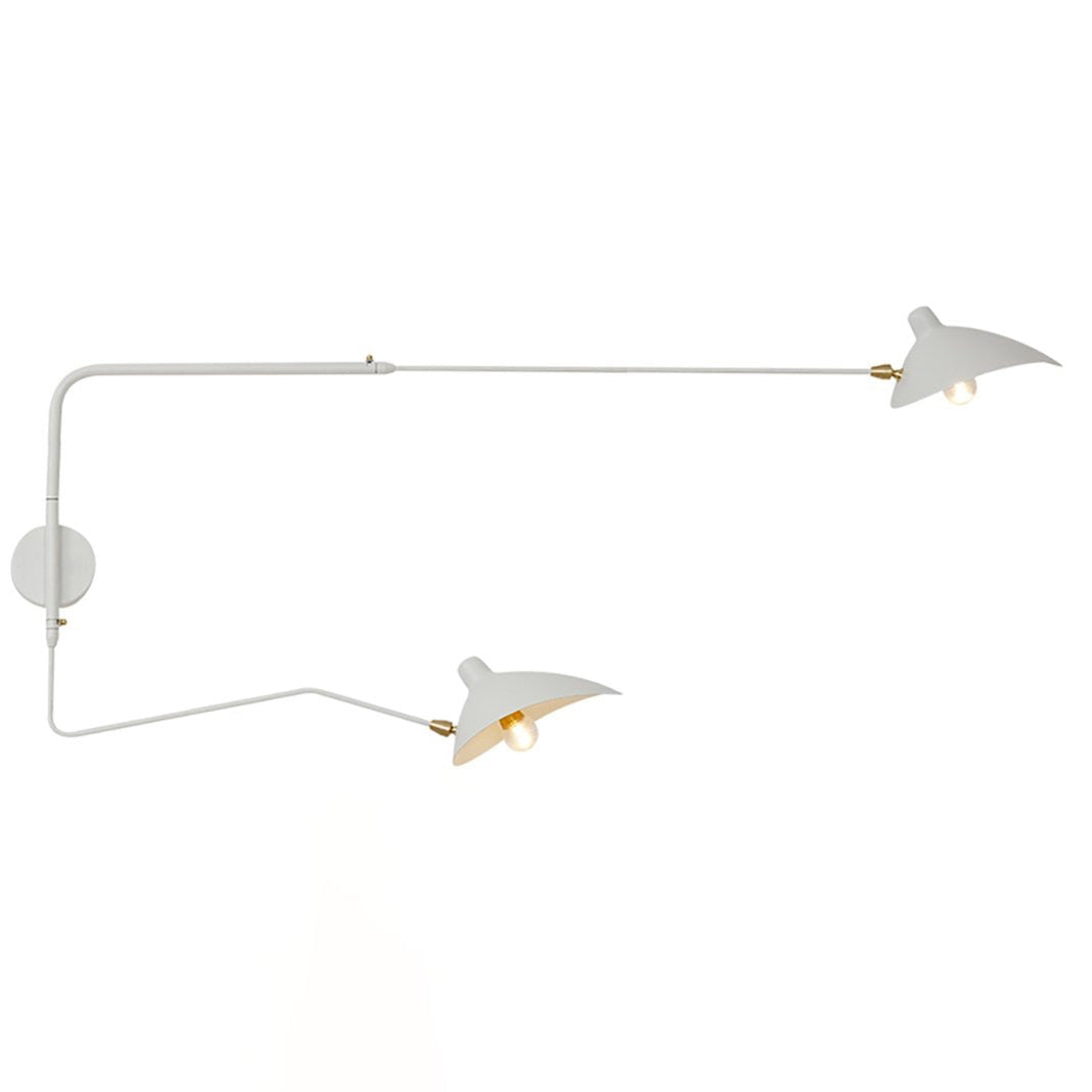 Adjustable Arm Metal Wall Sconce with LED Lighting in Black or White