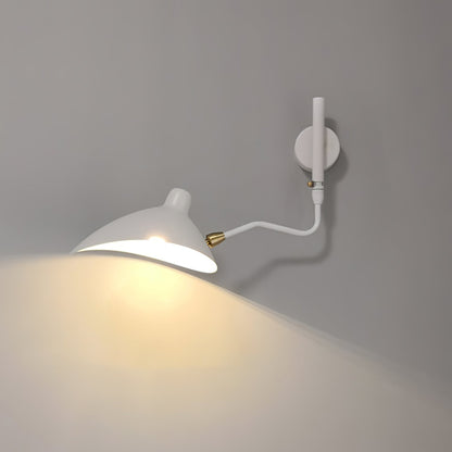 Adjustable Arm Metal Wall Sconce with LED Lighting in Black or White