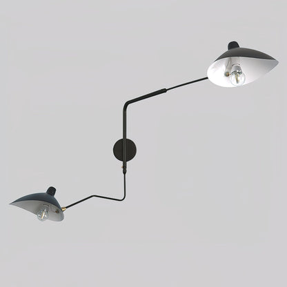 Adjustable Arm Metal Wall Sconce with LED Lighting in Black or White