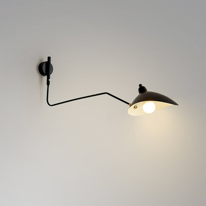 Adjustable Arm Metal Wall Sconce with LED Lighting in Black or White