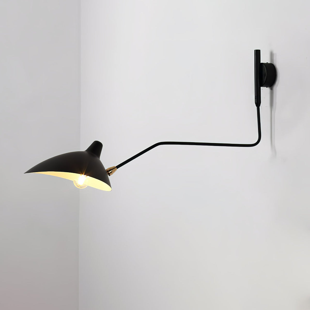 Adjustable Arm Metal Wall Sconce with LED Lighting in Black or White
