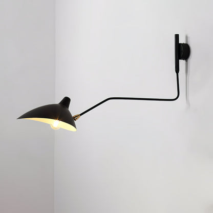 Adjustable Arm Metal Wall Sconce with LED Lighting in Black or White