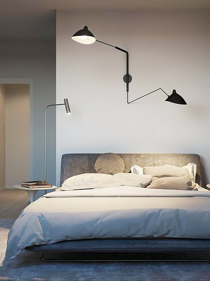 Adjustable Arm Metal Wall Sconce with LED Lighting in Black or White