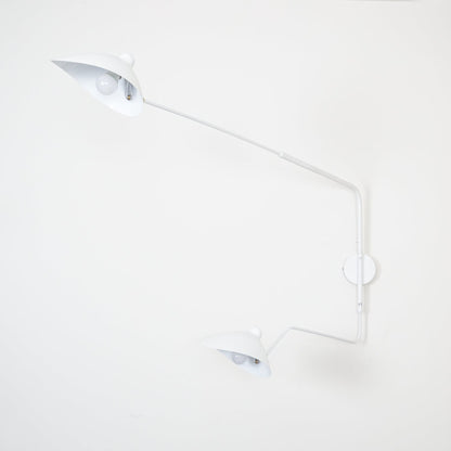 Adjustable Arm Metal Wall Sconce with LED Lighting in Black or White