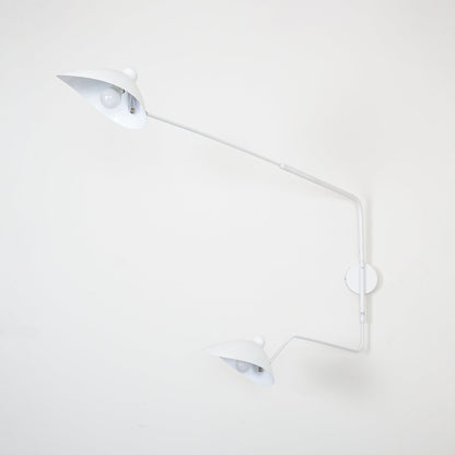 Adjustable Arm Metal Wall Sconce with LED Lighting in Black or White