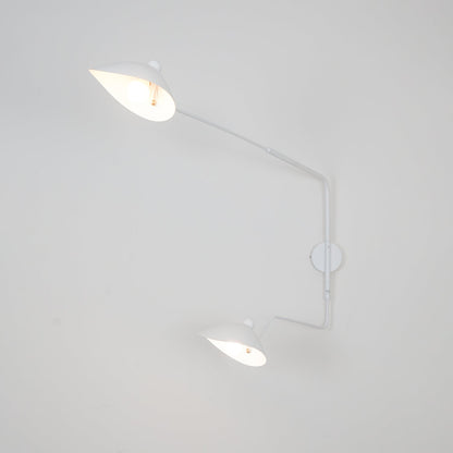 Adjustable Arm Metal Wall Sconce with LED Lighting in Black or White