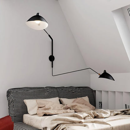 Adjustable Arm Metal Wall Sconce with LED Lighting in Black or White