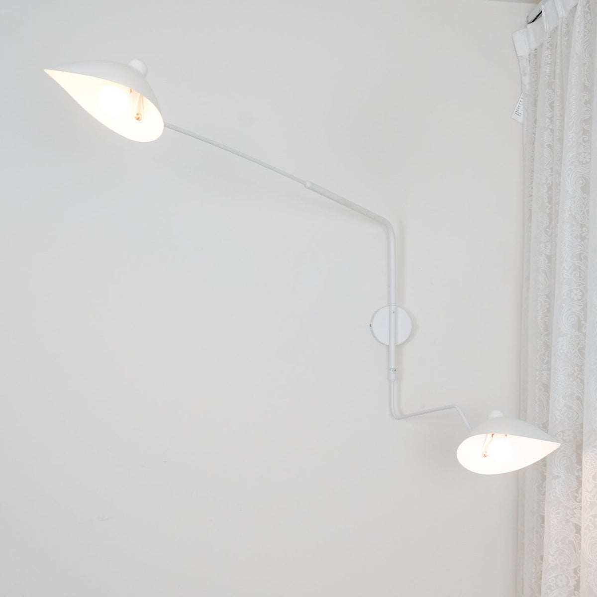 Adjustable Arm Metal Wall Sconce with LED Lighting in Black or White