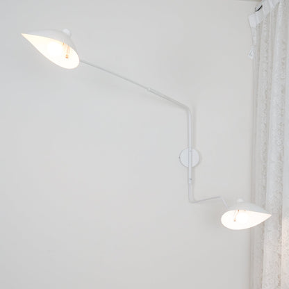 Adjustable Arm Metal Wall Sconce with LED Lighting in Black or White