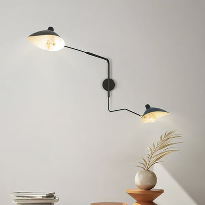 Adjustable Arm Metal Wall Sconce with LED Lighting in Black or White
