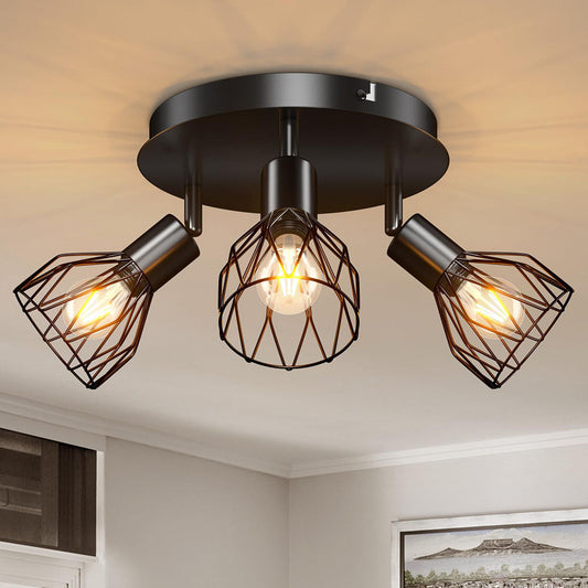 Adjustable Black Cage Ceiling Spotlight