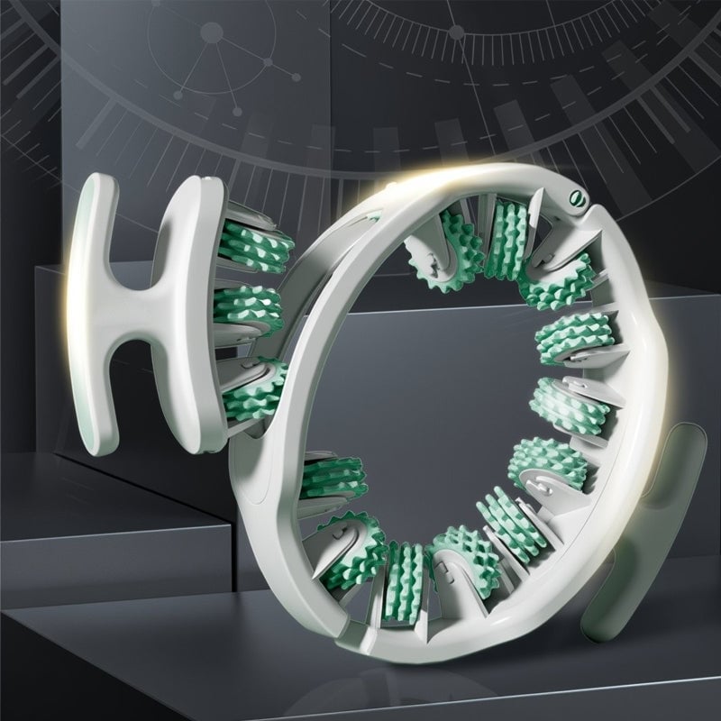 Adjustable Body Massage Roller with 360° Massage Rings and Removable Handle
