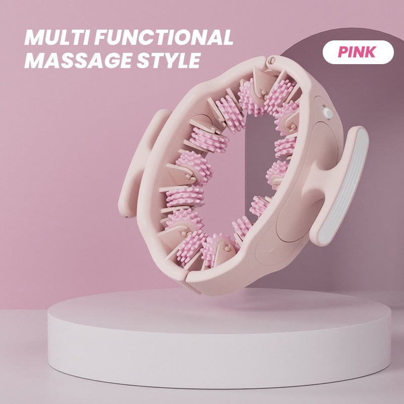 Adjustable Body Massage Roller with 360° Massage Rings and Removable Handle