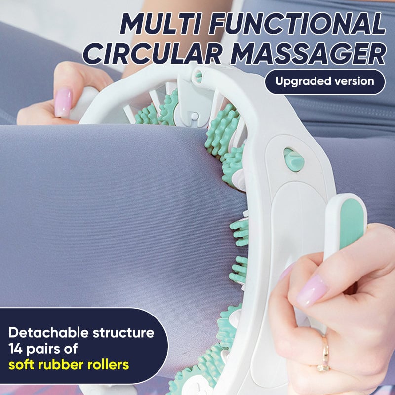 Adjustable Body Massage Roller with 360° Massage Rings and Removable Handle