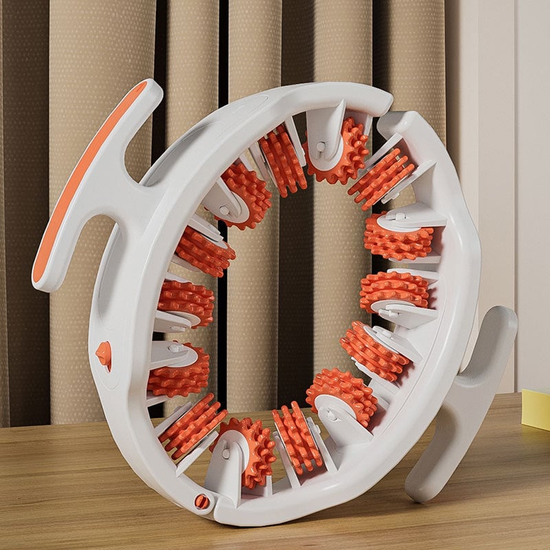Adjustable Body Massage Roller with 360° Massage Rings and Removable Handle