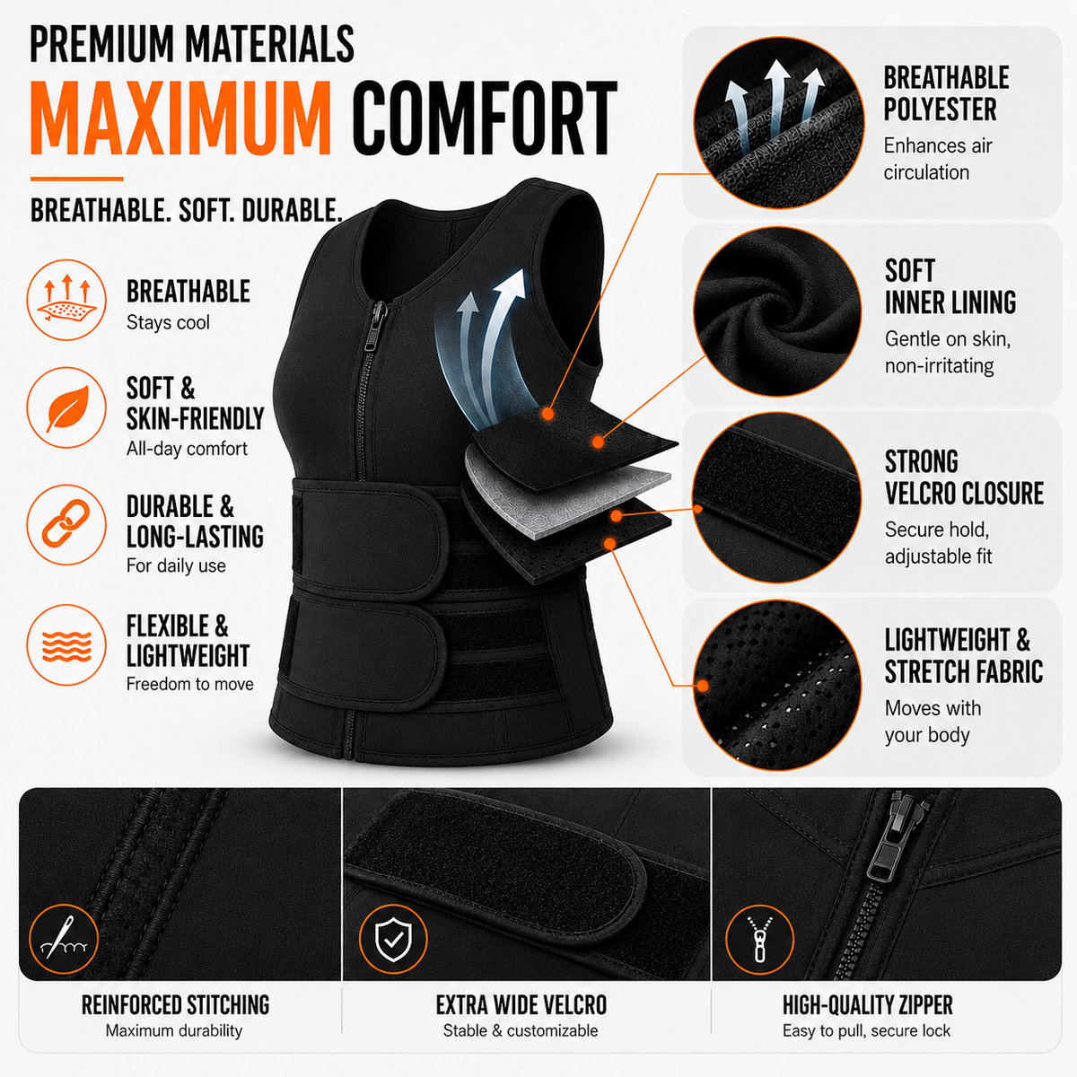 Adjustable Clavicle Posture Brace with Upper Back Waist Support and Breathable Neoprene