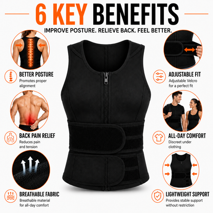 Adjustable Clavicle Posture Brace with Upper Back Waist Support and Breathable Neoprene