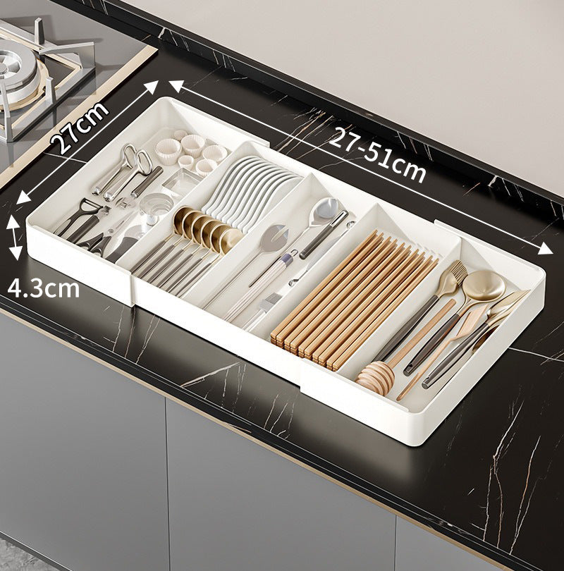 Adjustable Drawer Organizer with Extendable Space-Saving Design