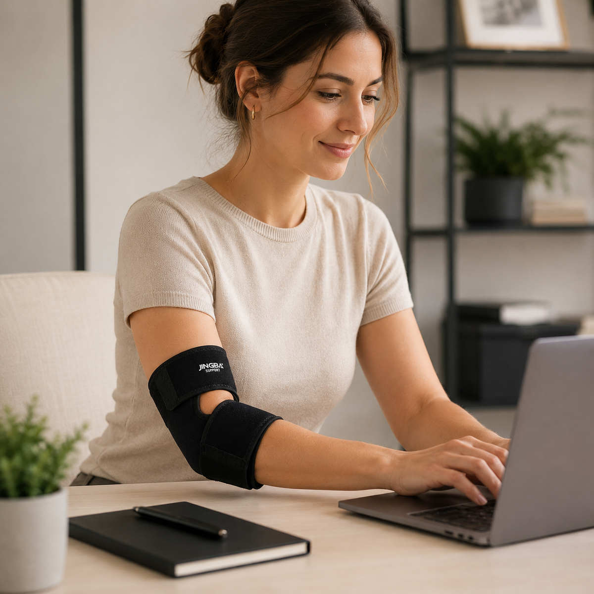 Adjustable Elbow Compression Brace with Mercerised Fabric