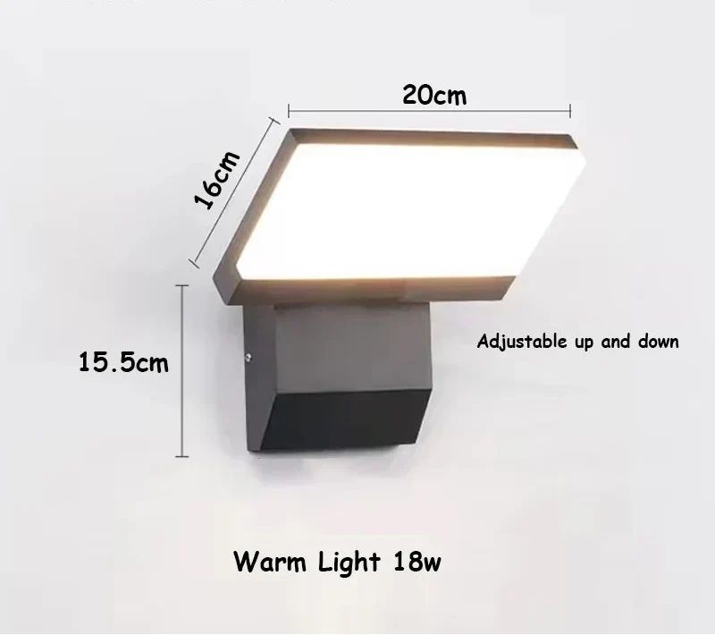 Adjustable IP65 Outdoor LED Wall Light with Motion Sensor Option