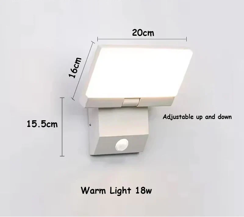 Adjustable IP65 Outdoor LED Wall Light with Motion Sensor Option