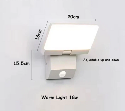 Adjustable IP65 Outdoor LED Wall Light with Motion Sensor Option