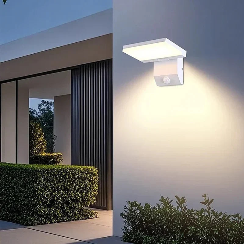 Adjustable IP65 Outdoor LED Wall Light with Motion Sensor Option