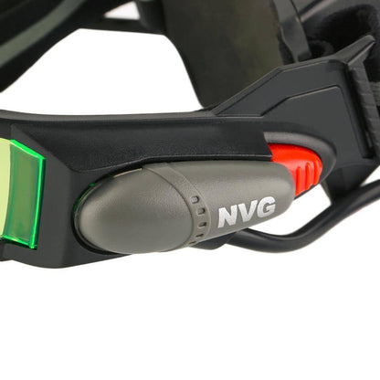 Adjustable Night Vision Goggles with Green-Tinted Lenses and Flip-Out Lights