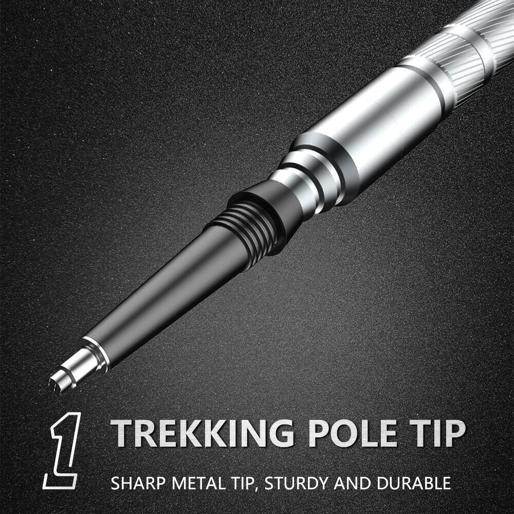 Adjustable Outdoor Trekking Pole with Integrated 7-in-1 Survival Tool Kit
