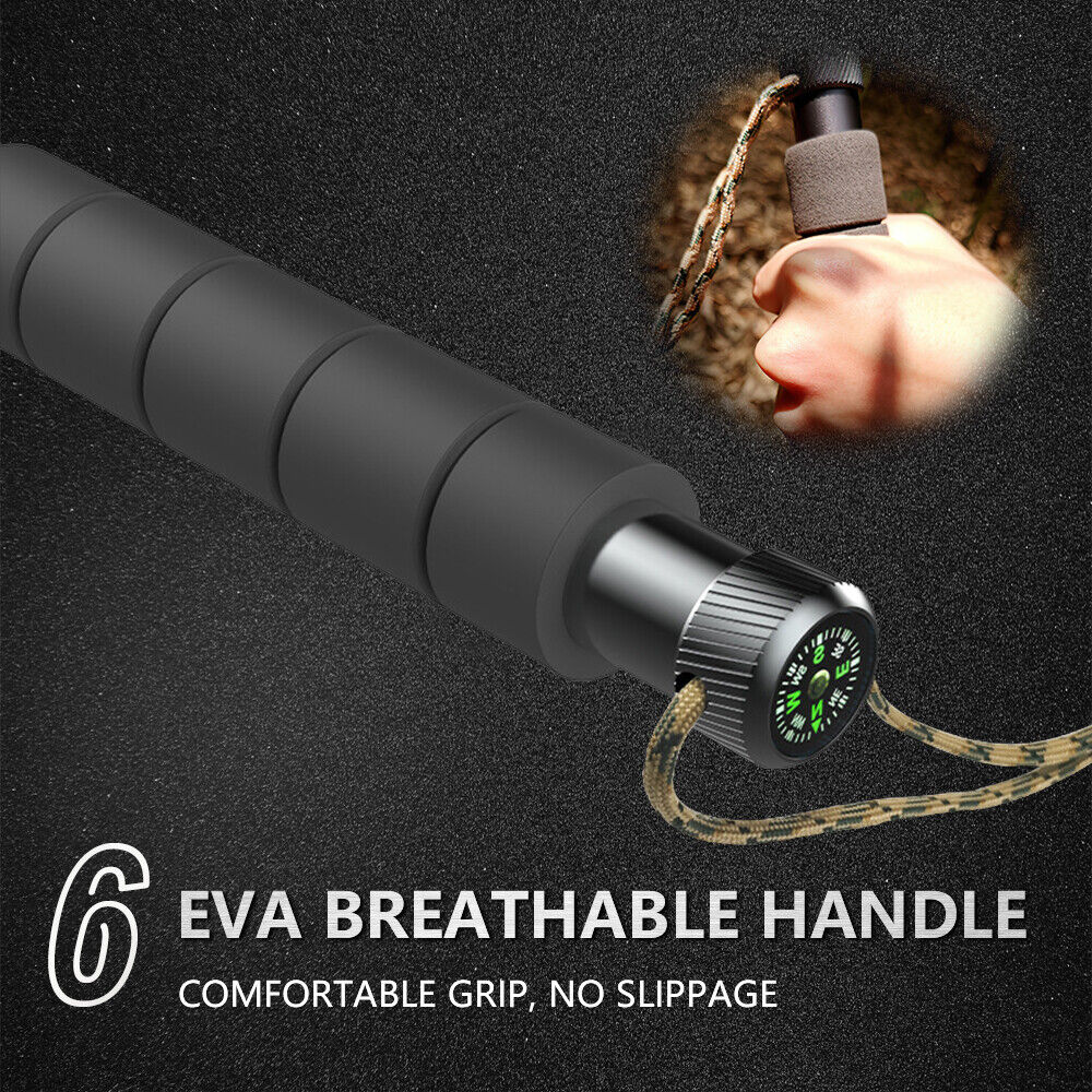 Adjustable Outdoor Trekking Pole with Integrated 7-in-1 Survival Tool Kit