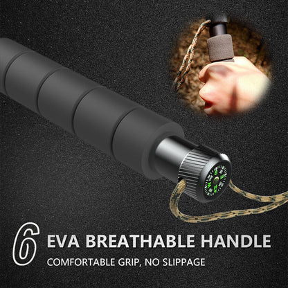 Adjustable Outdoor Trekking Pole with Integrated 7-in-1 Survival Tool Kit
