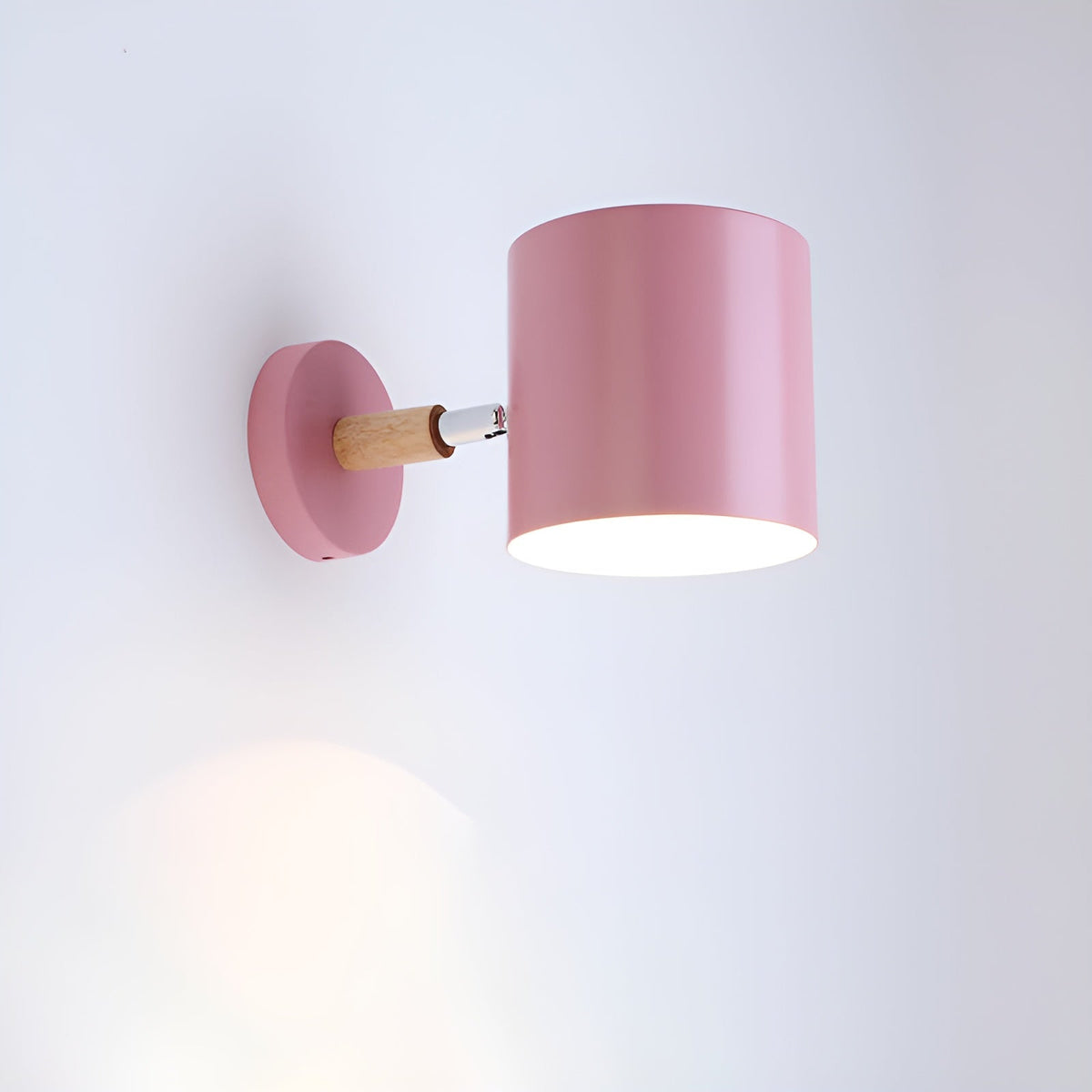 Adjustable Pastel Wood and Metal Wall Lamp