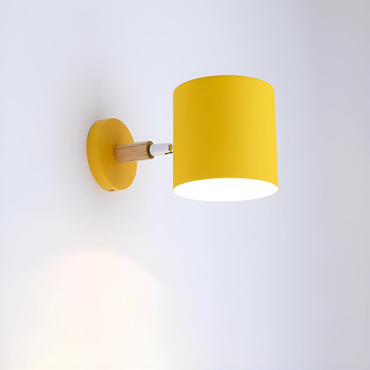 Adjustable Pastel Wood and Metal Wall Lamp