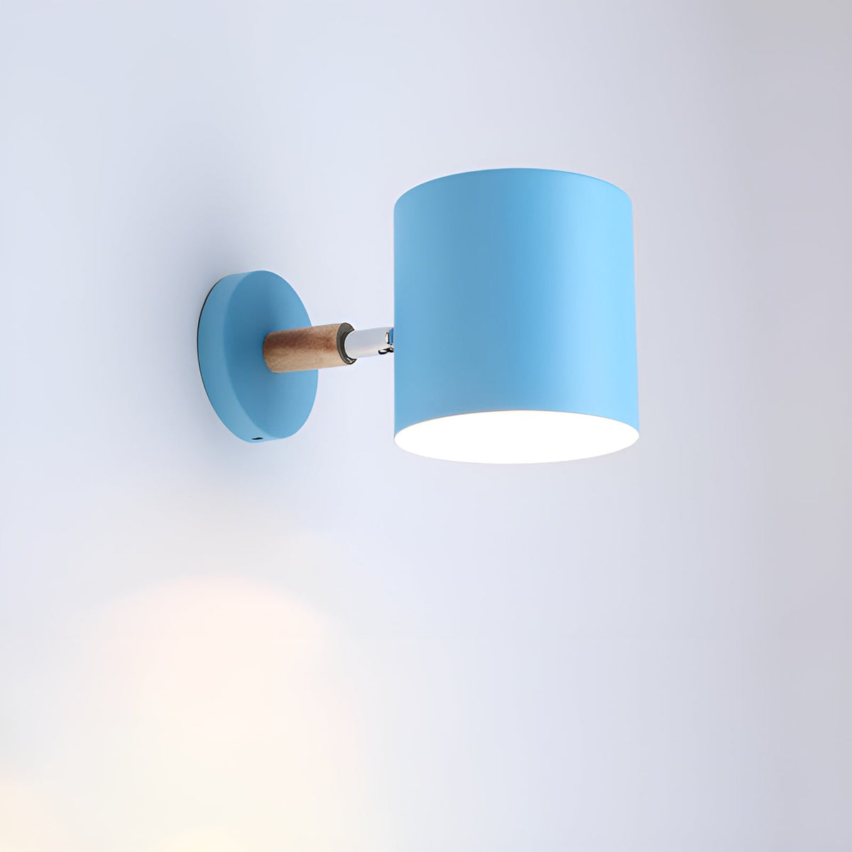Adjustable Pastel Wood and Metal Wall Lamp