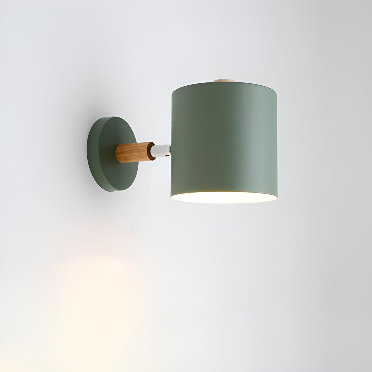 Adjustable Pastel Wood and Metal Wall Lamp