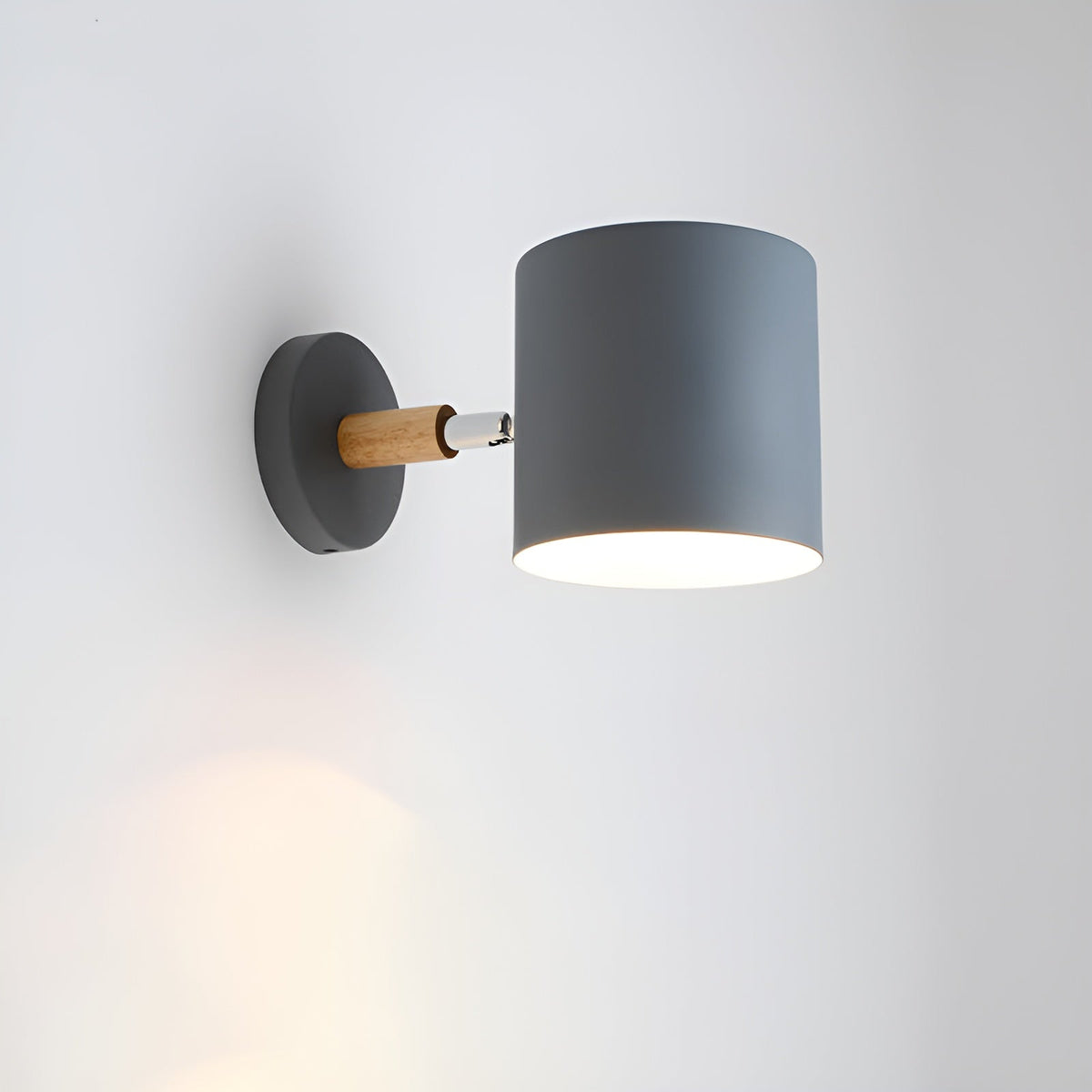 Adjustable Pastel Wood and Metal Wall Lamp