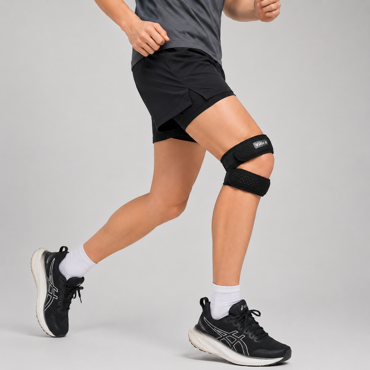 Adjustable Patellar Support Strap with Hook and Loop Closure