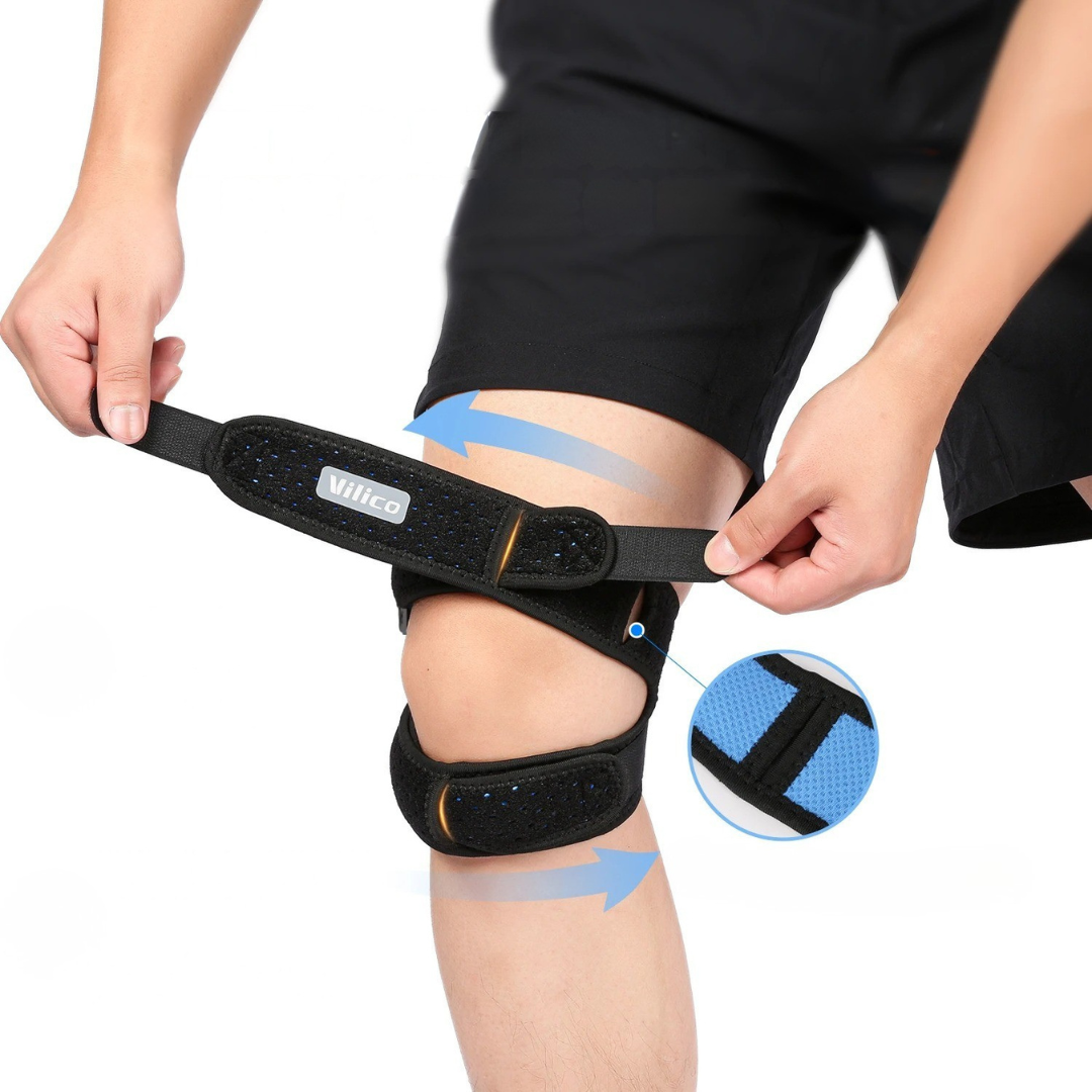 Adjustable Patellar Support Strap with Hook and Loop Closure