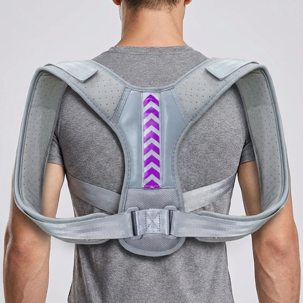 Adjustable Posture Support Brace with Breathable Polyester Panels