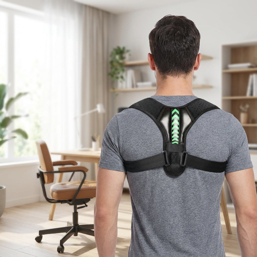 Adjustable Posture Support Brace with Breathable Polyester Panels
