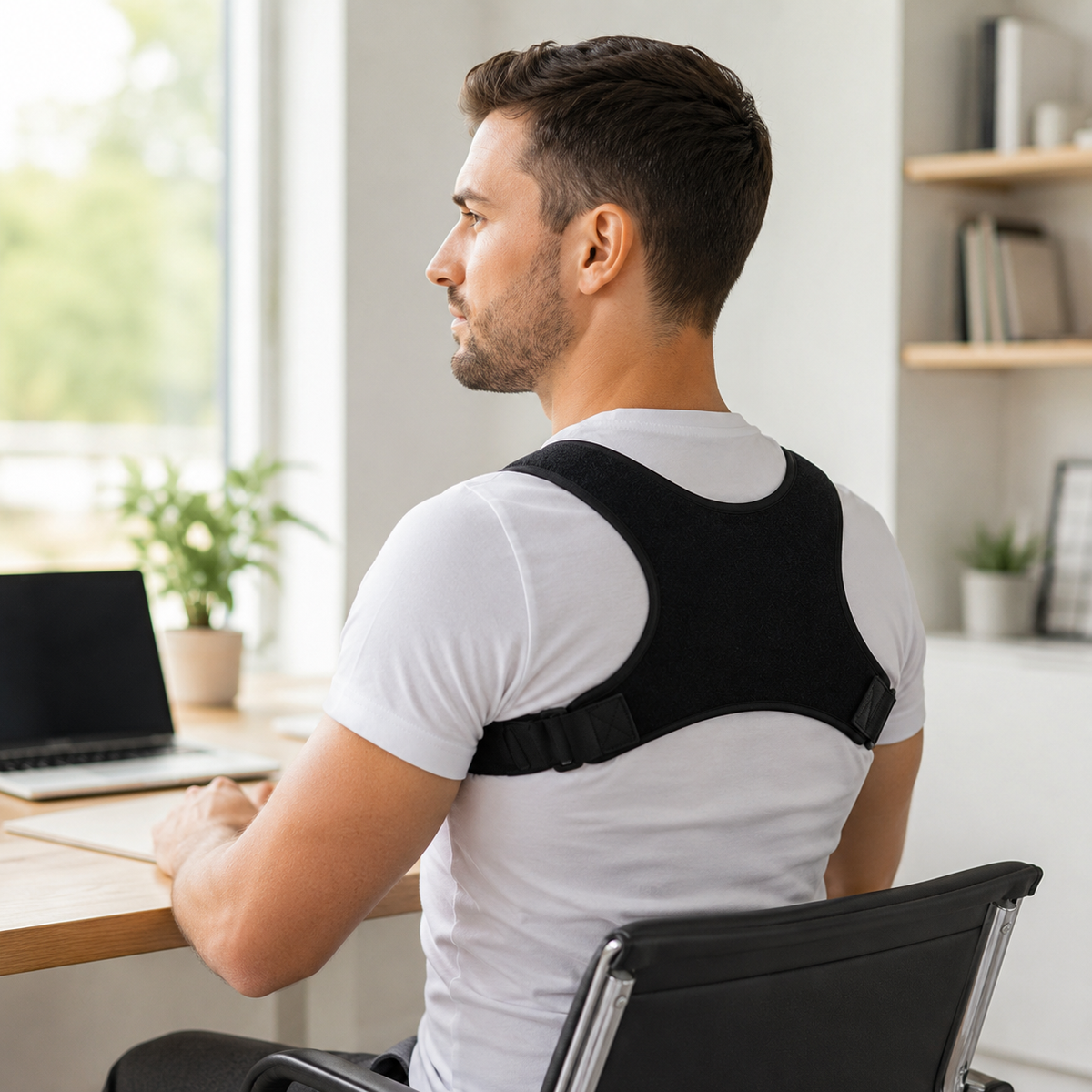 Adjustable Shoulder Posture Brace with Soft-Edged Straps and Discreet Fit