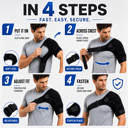 Adjustable Shoulder Support Wrap with Compression Fit and Breathable Construction