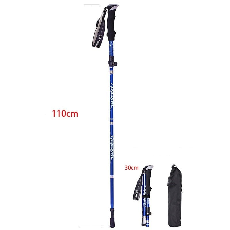 Adjustable Trekking Poles 65–135 cm Lightweight Aluminium with Shock Absorption