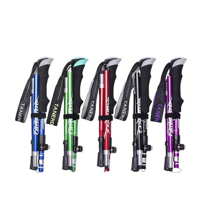 Adjustable Trekking Poles 65–135 cm Lightweight Aluminium with Shock Absorption