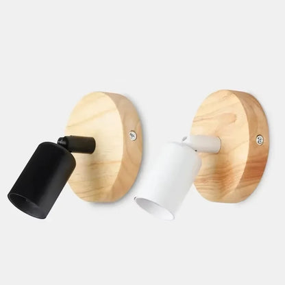 Adjustable Wood and Metal E27 Wall Sconce